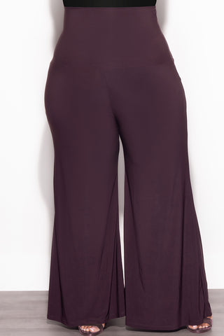 Final Sale Plus Size Flare Pants in Brown