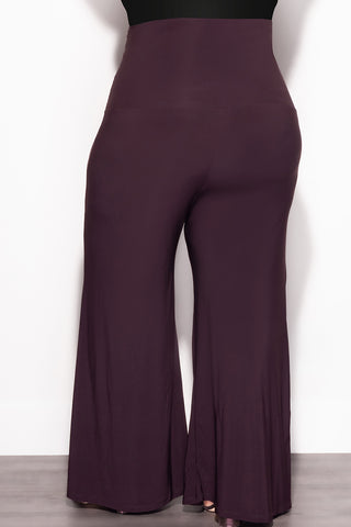 Final Sale Plus Size Flare Pants in Brown