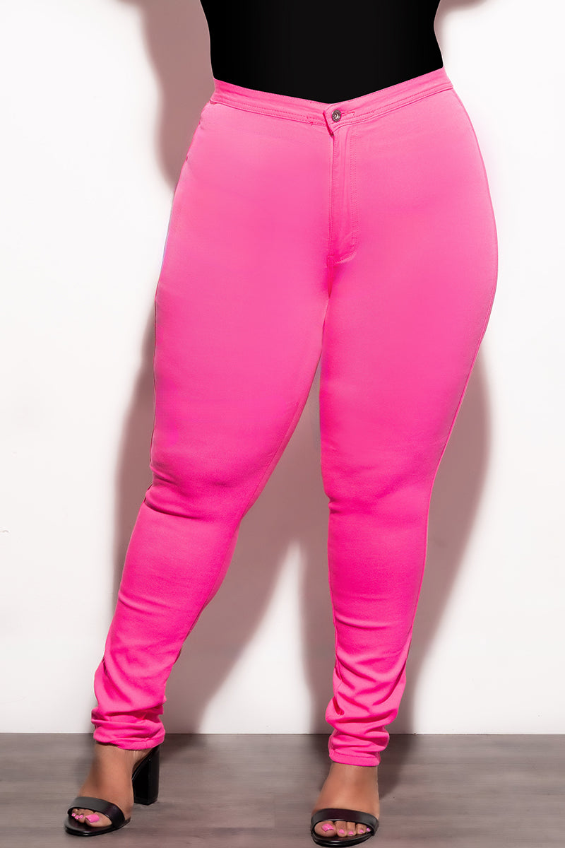 Final Sale Plus Size Jeans in Neon Pink (Jeans Only)