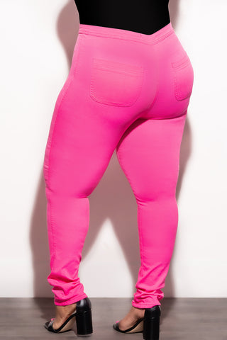 Final Sale Plus Size Jeans in Neon Pink (Jeans Only)