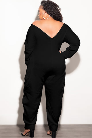 Final Sale Plus Size Cozy Jumpsuit 
In Black