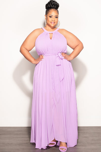 Final Sale Plus Size Chiffon Sleeveless Dress in Lavender – Chic And Curvy