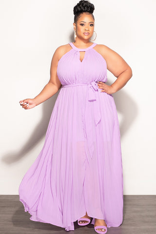 Final Sale Plus Size Chiffon Sleeveless Dress in Lavender