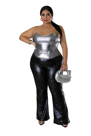 Final Sale Plus Size Tube Top in Silver