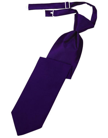 Final Sale Solid Luxury Satin Necktie Pre-tied in Purple