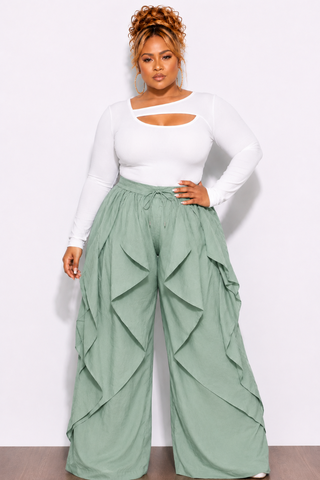 Final Sale Plus Size Ribbed Cut Out Top in Off White