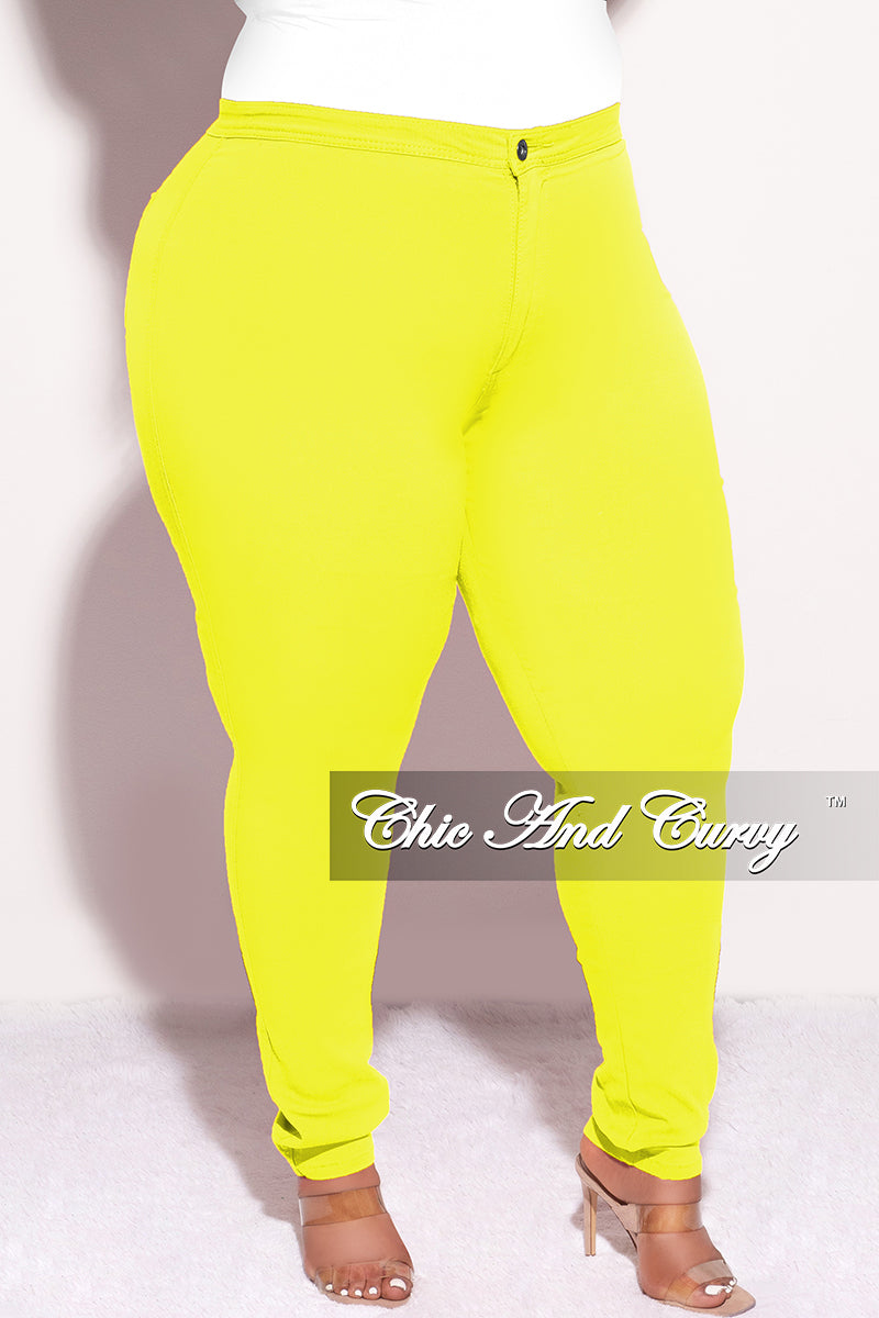 Final Sale Plus Size Jeans in Neon Yellow (Jeans Only) – Chic And Curvy