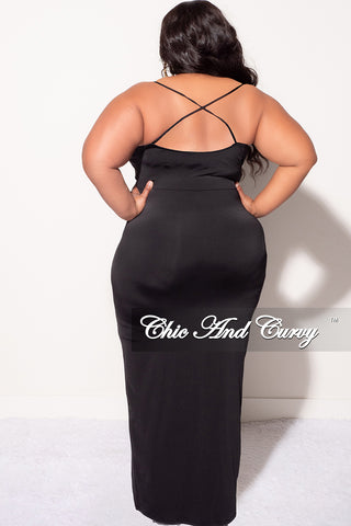 Available Online Only - Final Sale Plus Size Faux Wrap Ruched Gown Vel
