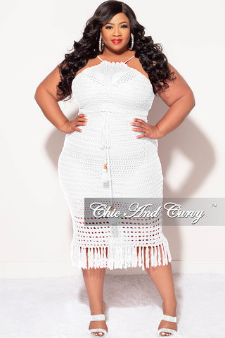 Final Sale Plus Size Knit 2pc Skirt Set in Ivory