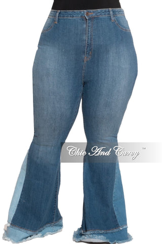 Final Sale Plus Size Two Tone Denim Jeans