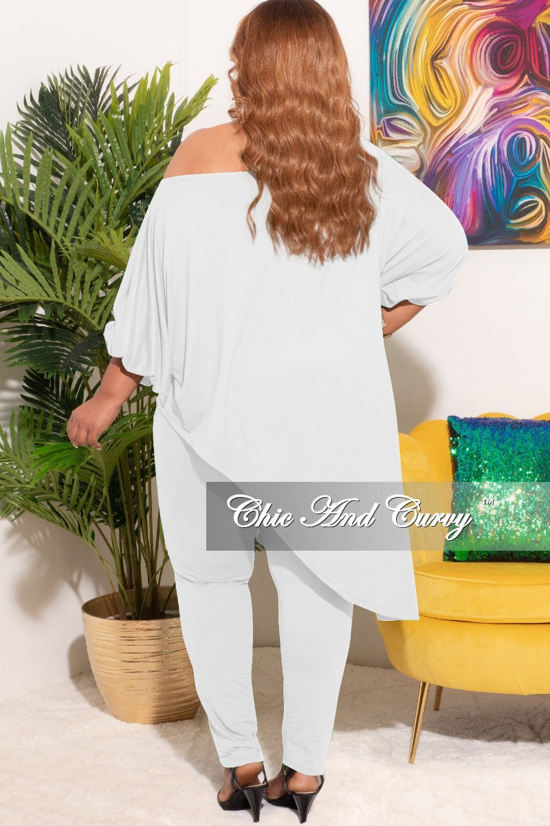 Final Sale Plus Size Ruched 2pc Faux Wrap Tie Top and Pants in