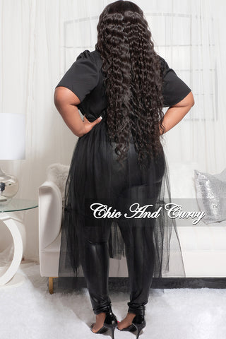 Final Sale Plus Size Top with Sheer Detail in Black