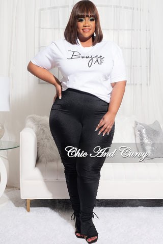 Final Sale Plus Size Short Sleeve Crew Neck Boujee AF T-Shirt in White