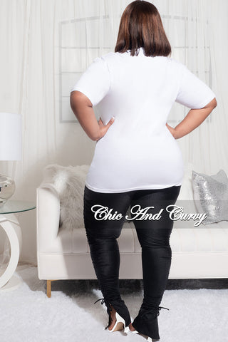 Final Sale Plus Size Short Sleeve Crew Neck Boujee AF T-Shirt in White (Top Only)