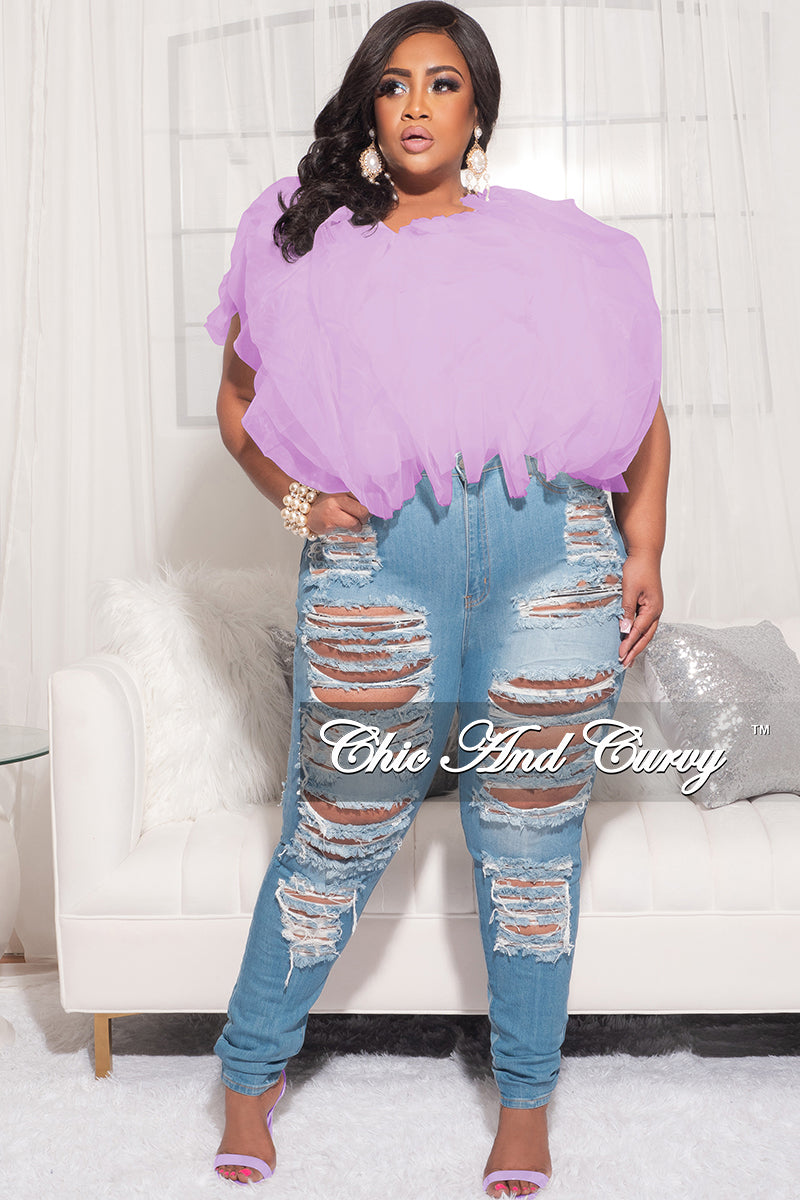 Tell Me Why Ruffled Puff Sleeve Top - Lavender - FINAL SALE