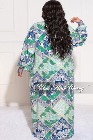 Final Sale Plus Size Sheer Chiffon Duster with Waist Tie and Rhineston