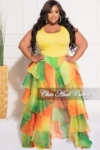 Final Sale Plus Size Camisole with Thick Straps in Bright Yellow (TOP ONLY)