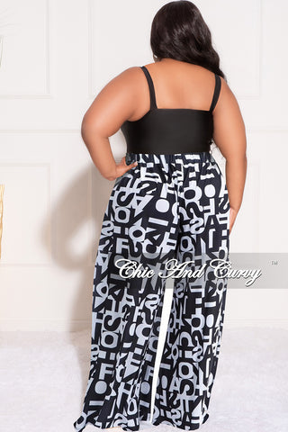 Final Sale Plus Size Palazzo Pants in Alphabet Print