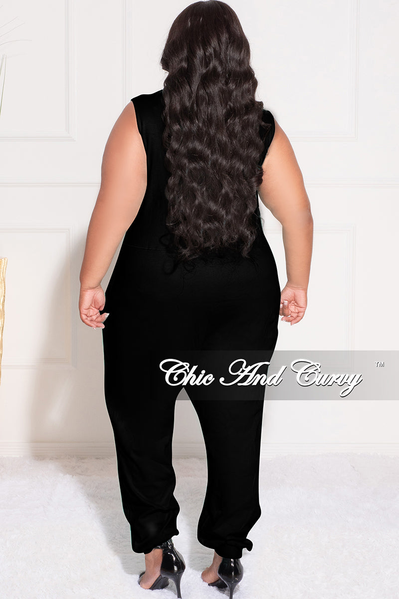 Final Sale Plus Size Sleeveless Harem Jumpsuit in Black