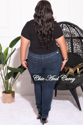 Final Sale Plus Size Short Sleeve Top with Ruched Drawstring in Black