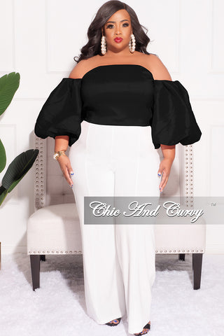 Final Sale Plus Size High-Waist Wide Leg Pants in Red – Chic And Curvy