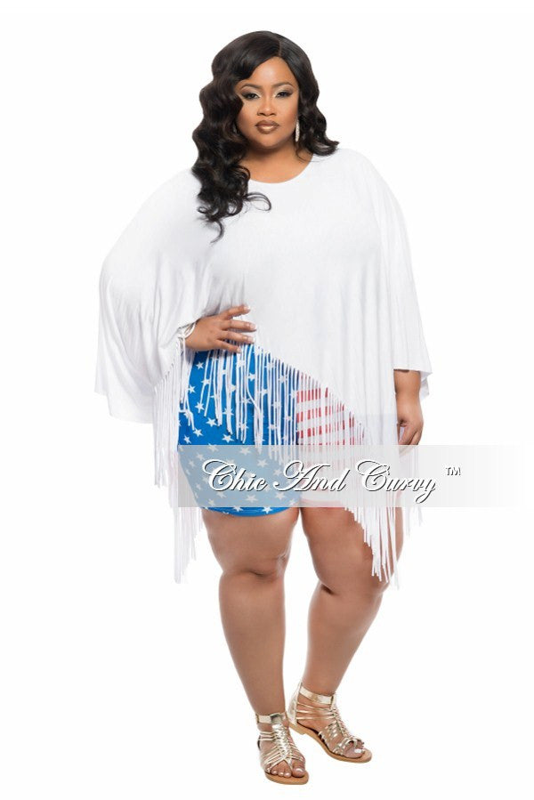 Final Sale Plus Size Shorts in Flag Print