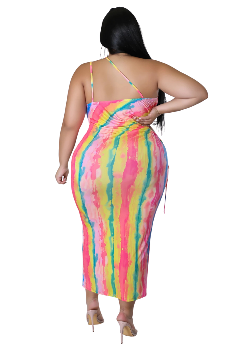 pink tie dye dress bodycon Women's Coastline Views Tie Dye Bodycon Dress in Pink