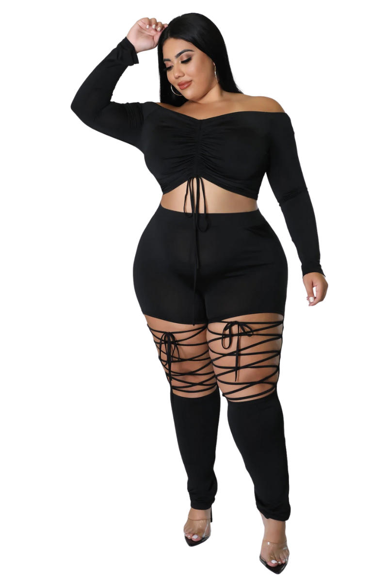 Final Sale Plus Size 2pc High Low Top and Leggings Set in Burnt Orange –  Chic And Curvy