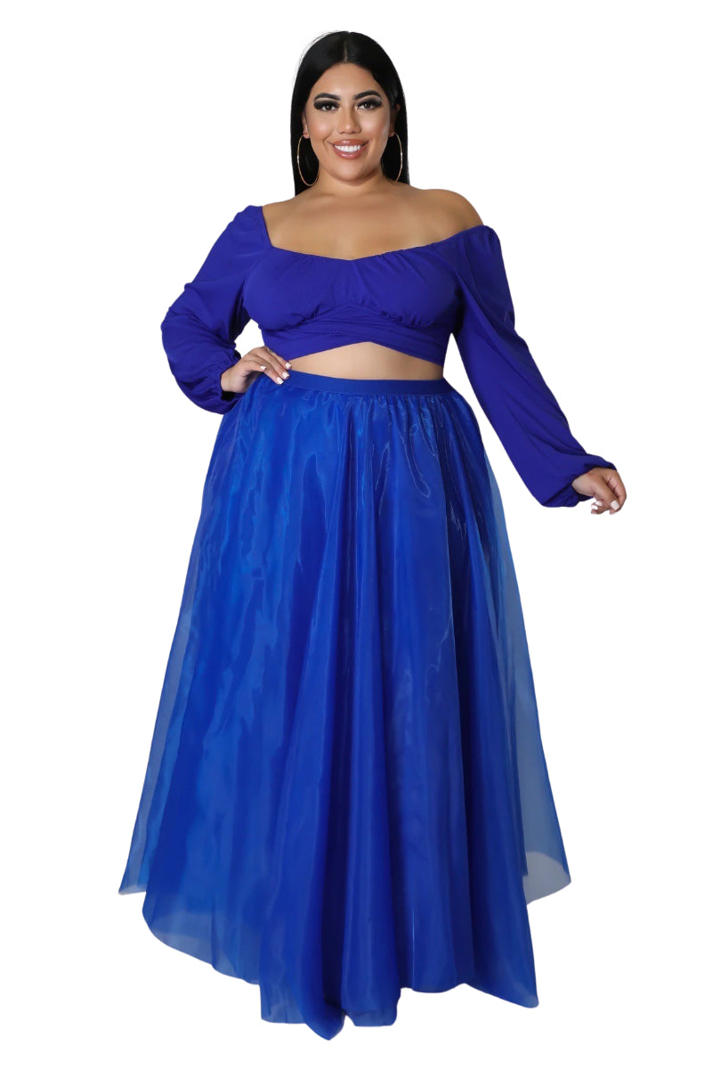 Royal blue maxi skirt plus size Clearance