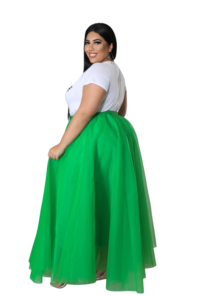 Final Sale Plus Size Maxi Tulle Tutu Skirt in Green (SKIRT ONLY) - 3x 22 Final Sale Plus Size Maxi Tulle Tutu Skirt in Green (SKIRT ONLY) - 3x 22
