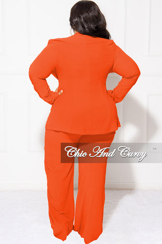 Final Sale Plus Size Blazer 2pc Set in Orange