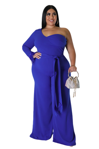 Available Online Only - Final Sale Plus Size One Shoulder Long Sleeve ...