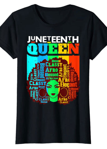 Final Sale Plus Size "Juneteenth Queen" T-Shirt in Black