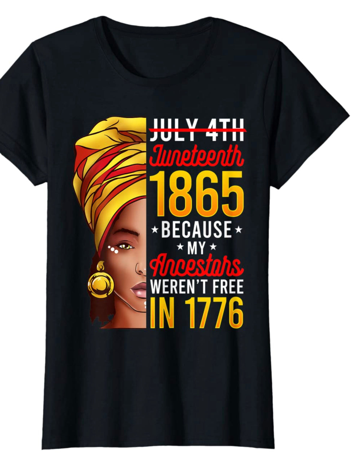 Final Sale Plus Size "Juneteenth African American" T-Shirt in Black