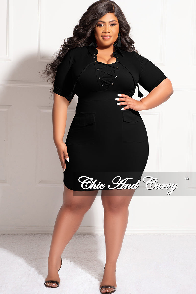 Final Sale Plus Size Faux Leather Corset Waist Midi Dress in Black – Chic  And Curvy