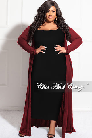 Final Sale Plus Size Duster in Burgundy