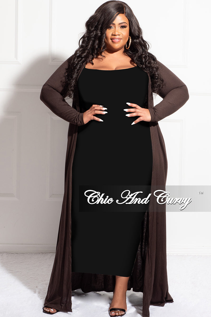 Final Sale Plus Size Duster in Brown
