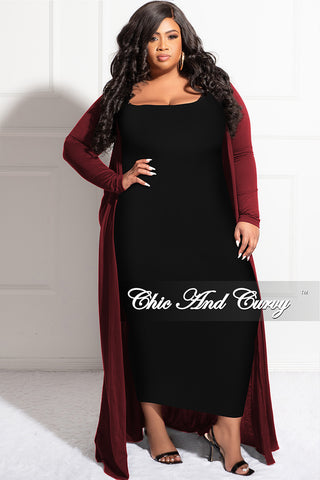 Final Sale Plus Size Duster in Burgundy