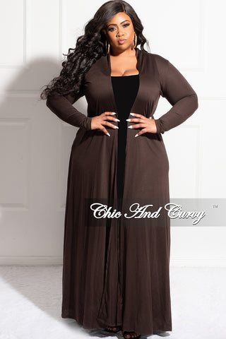 Final Sale Plus Size Duster in Brown
