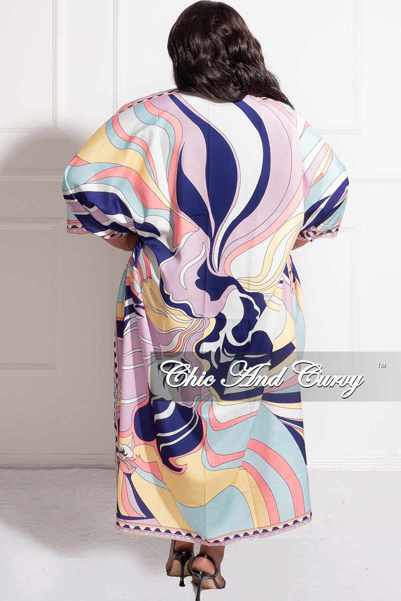 Final Sale Plus Size Duster In Lavender Multi Color Design Print Final Sale Plus Size Duster In Lavender Multi Color Design Print