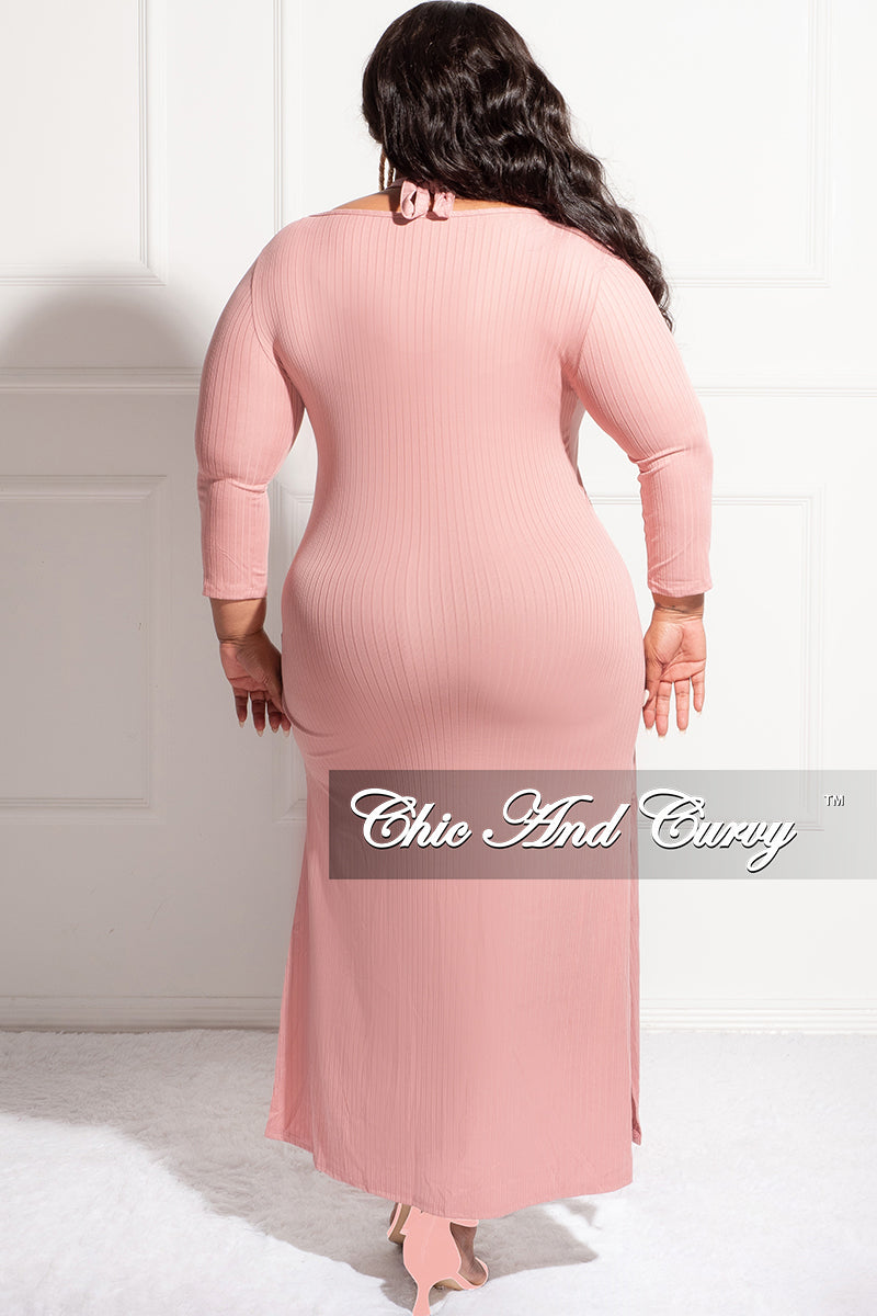 Final Sale Plus Size Ribbed Long Tunic Top in Mauve - 1x 14/16 Final Sale Plus Size Ribbed Long Tunic Top in Mauve - 1x 14/16