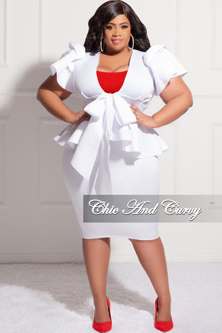 Final Sale Plus Size 2-pc Scuba Skirt Set in White