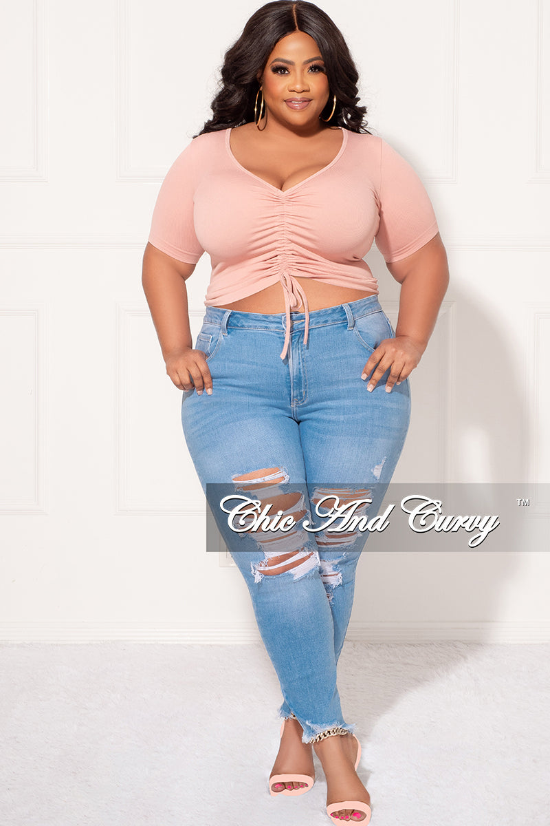 Final Sale Plus Size Ribbed Top in Black