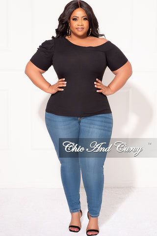 Final Sale Plus Size Ribbed Top in Black