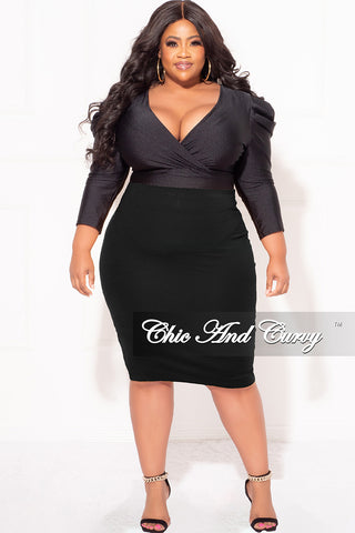 Final Sale Plus Size Pencil Skirt in Black
