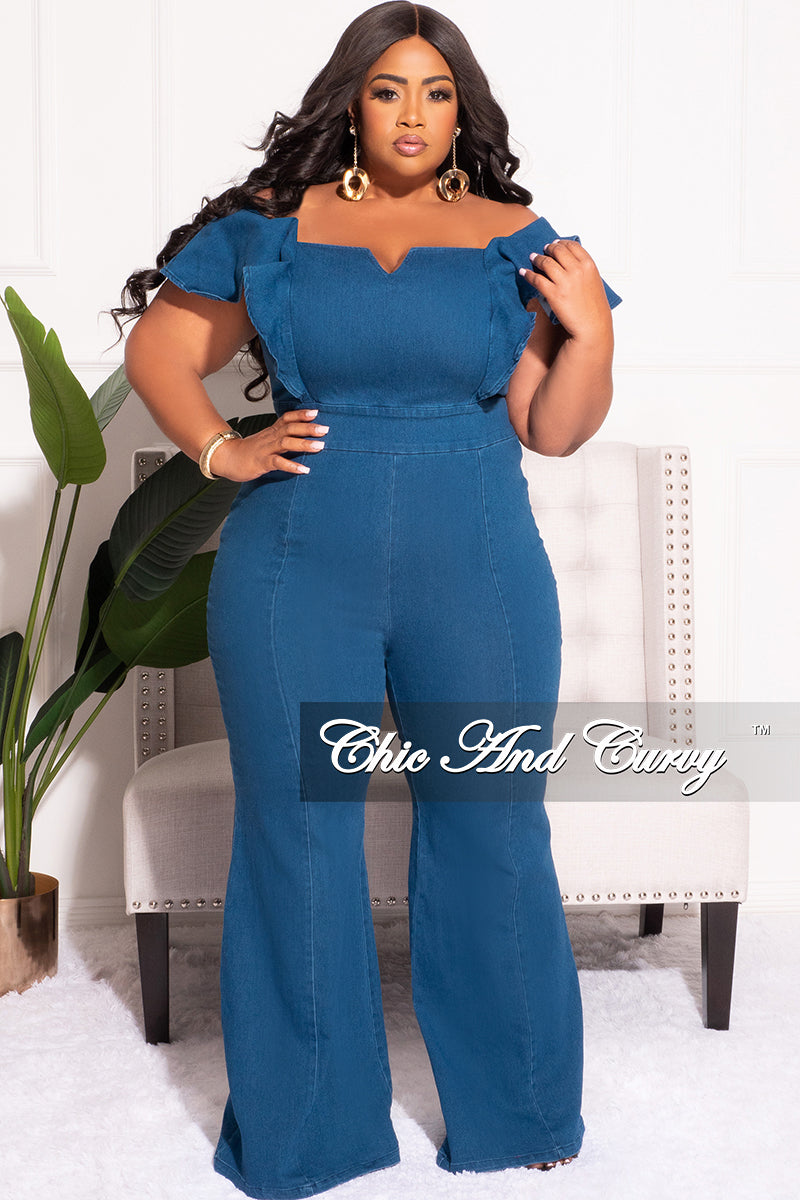 stempel Stirre stabil Final Sale Plus Size Puffy Sleeve Zip-Up Wide Leg Jumpsuit in Dark Den –  Chic And Curvy