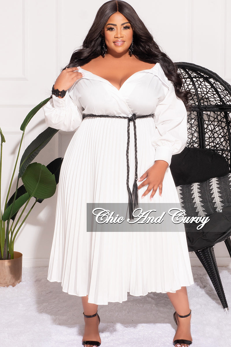 Final Sale Plus Size Off the Shoulder Collar Faux Wrap Dress with Bott – Chic And Curvy Final Sale Plus Size Off the Shoulder Collar Faux Wrap Dress with Bott – Chic And Curvy