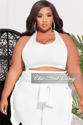Final Sale Plus Size Ribbed Racerback Tank Top in White