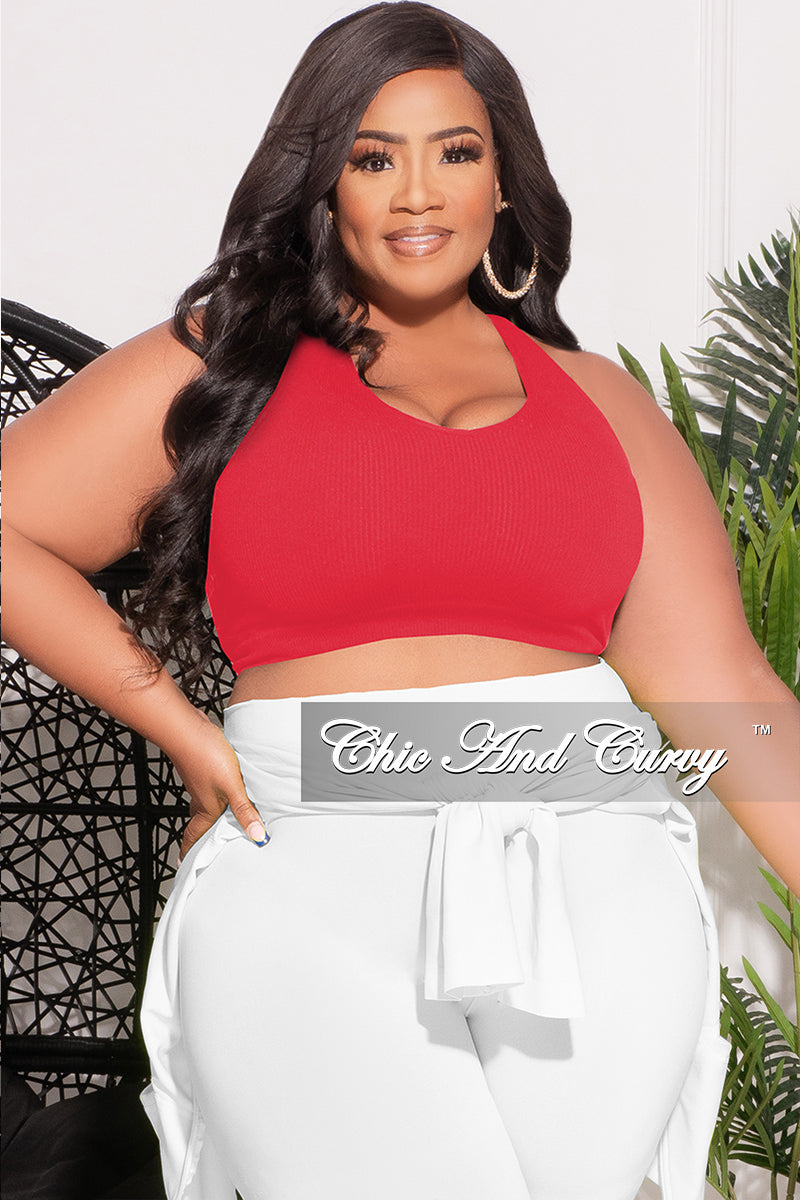 Final Sale Plus Size Ribbed Racerback Tank Top in Ruby