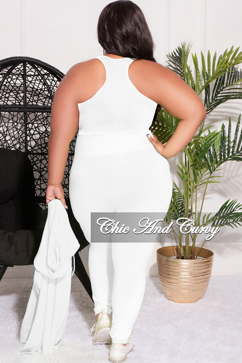 Final Sale Plus Size 2pc Hooded Zip-Up Jacket and Legging Set in White –  Chic And Curvy
